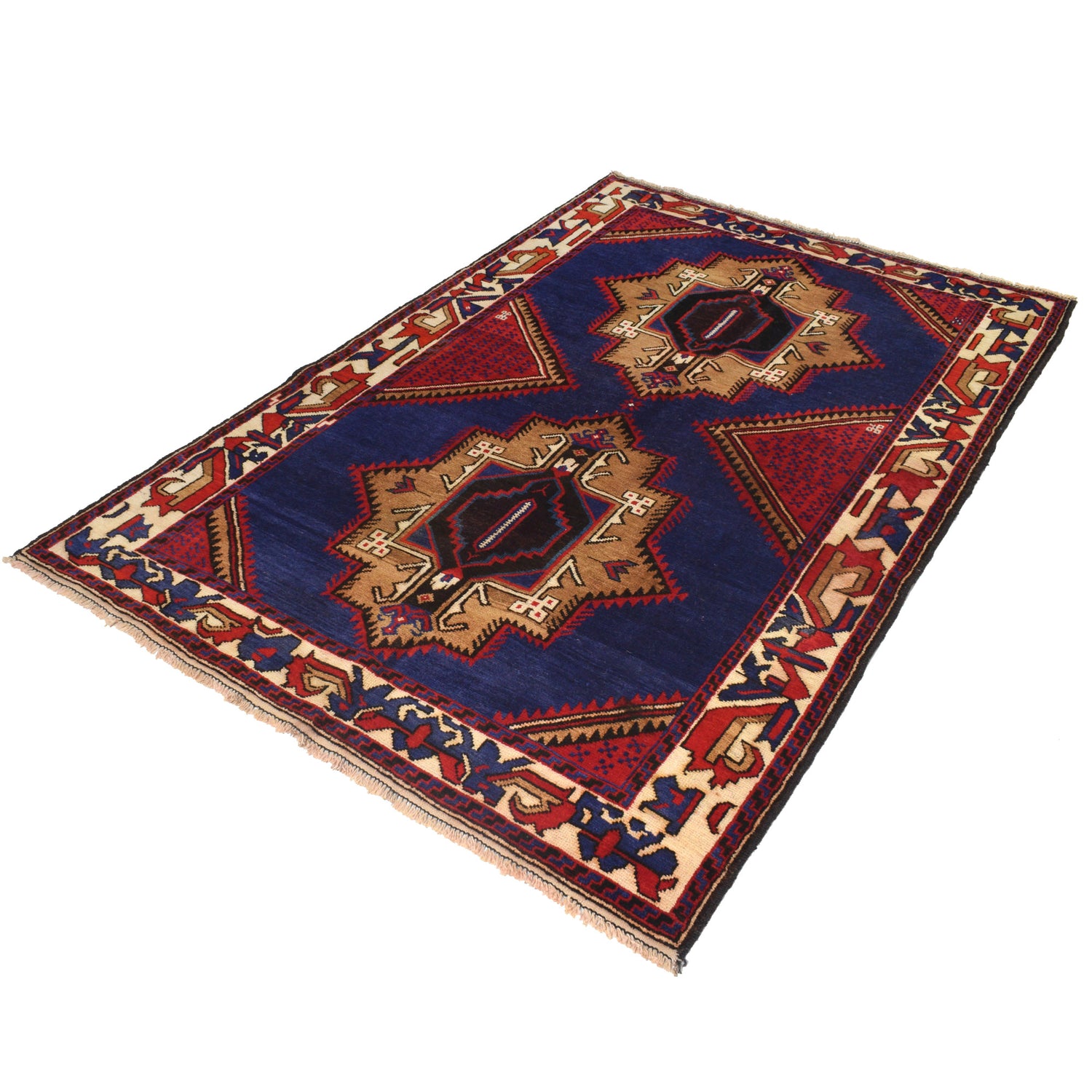 Baluchi Rug Handmade Multi Geometric 4x6 ft