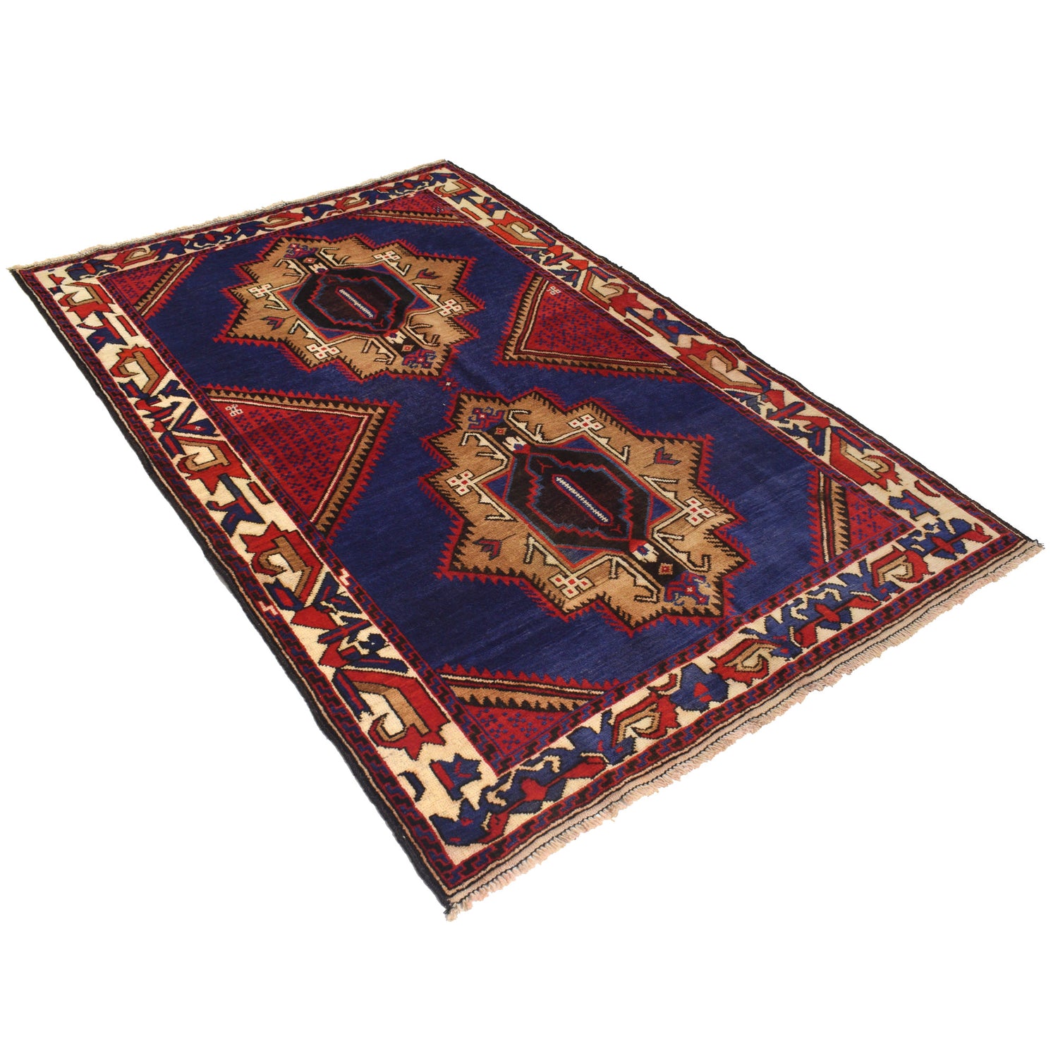 Baluchi Rug Handmade Multi Geometric 4x6 ft
