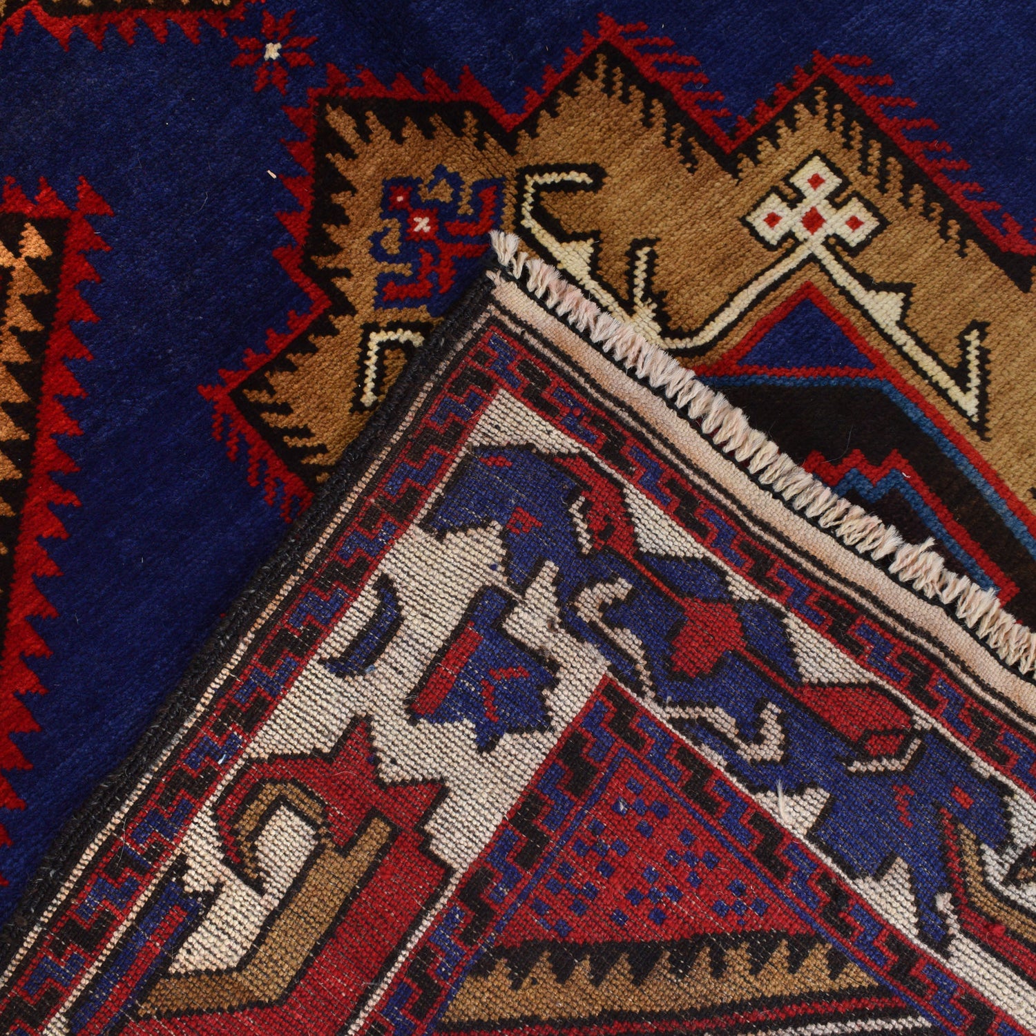 Baluchi Rug Handmade Multi Geometric 4x6 ft