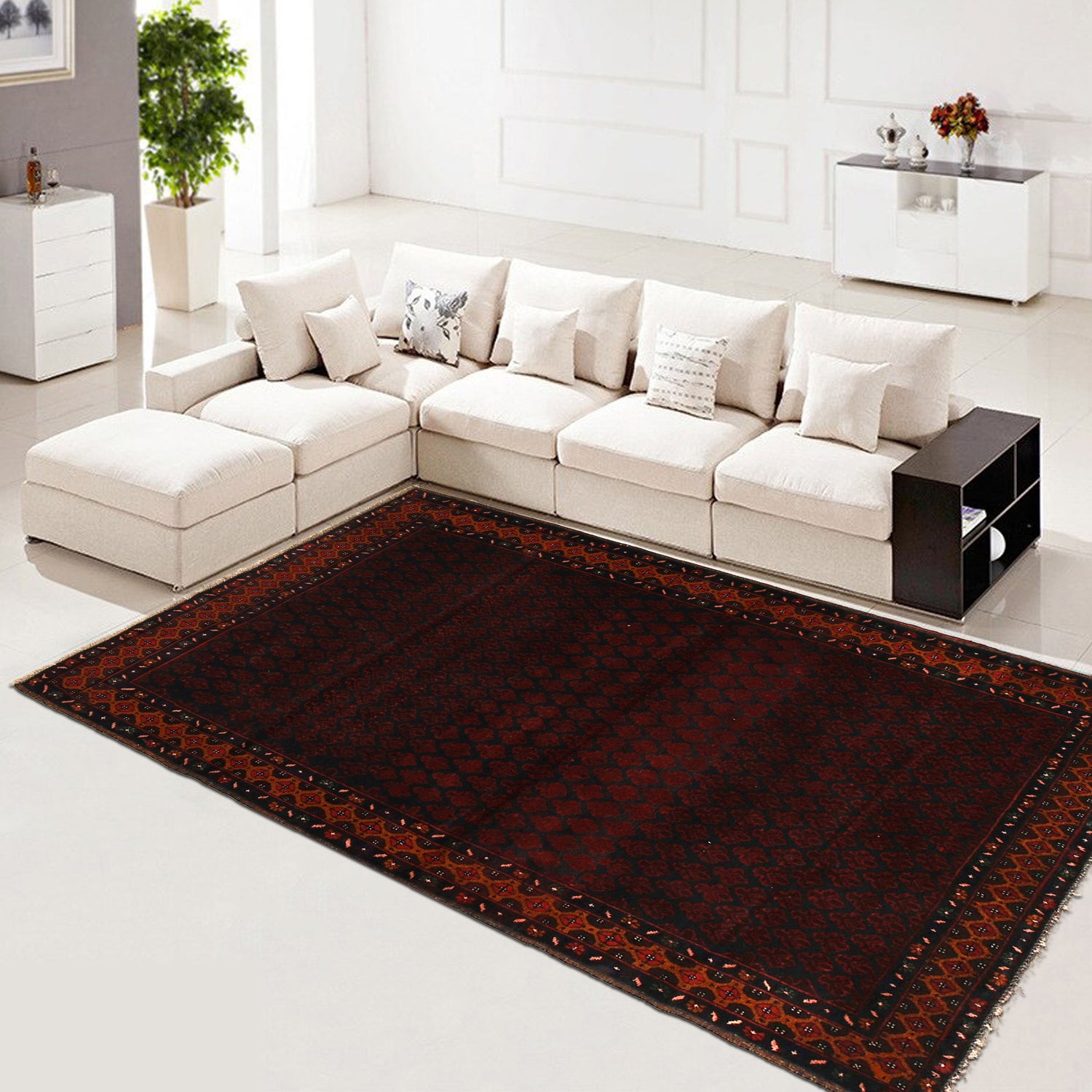 Baluchi Rug Handmade Multi Geometric 4x6 ft