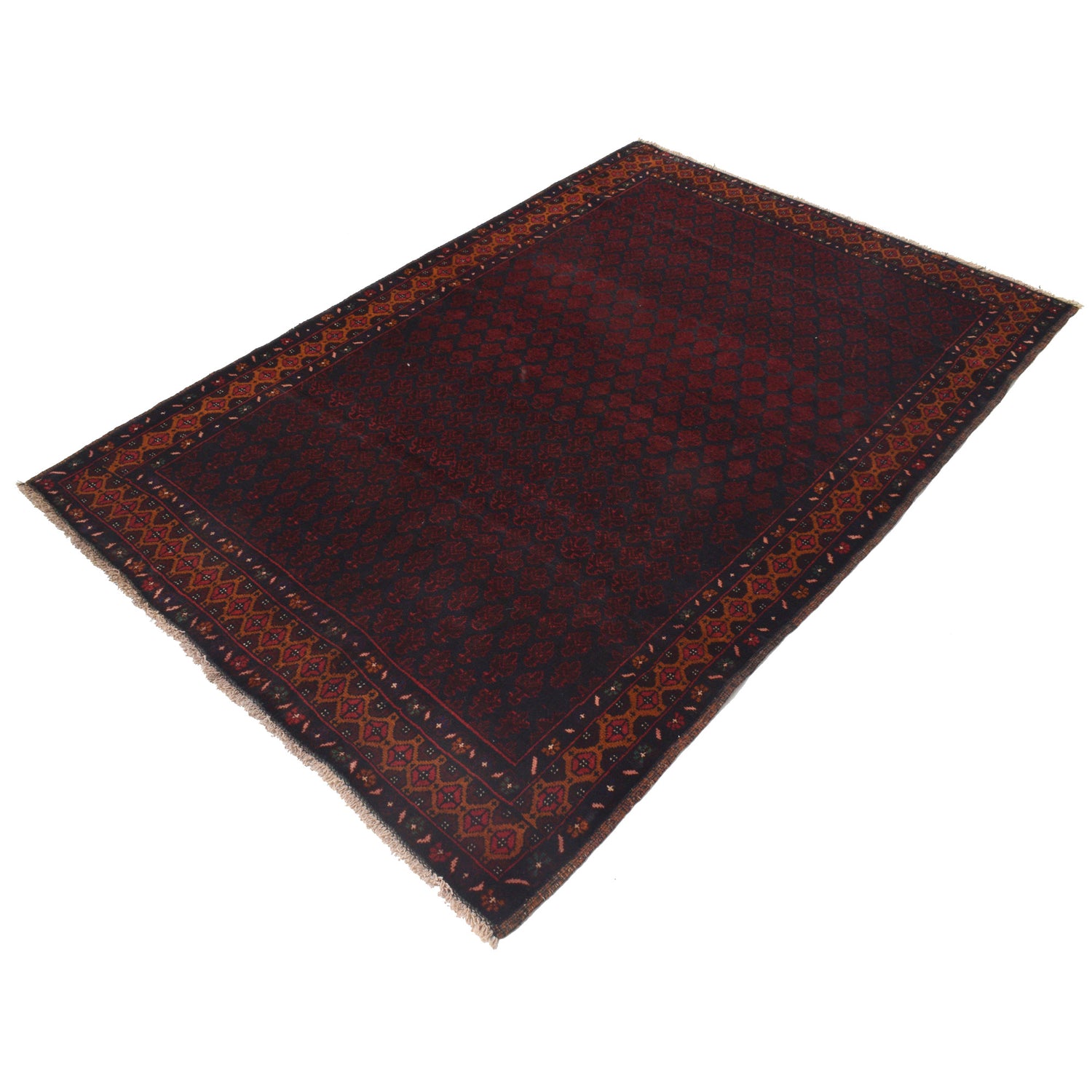Baluchi Rug Handmade Multi Geometric 4x6 ft