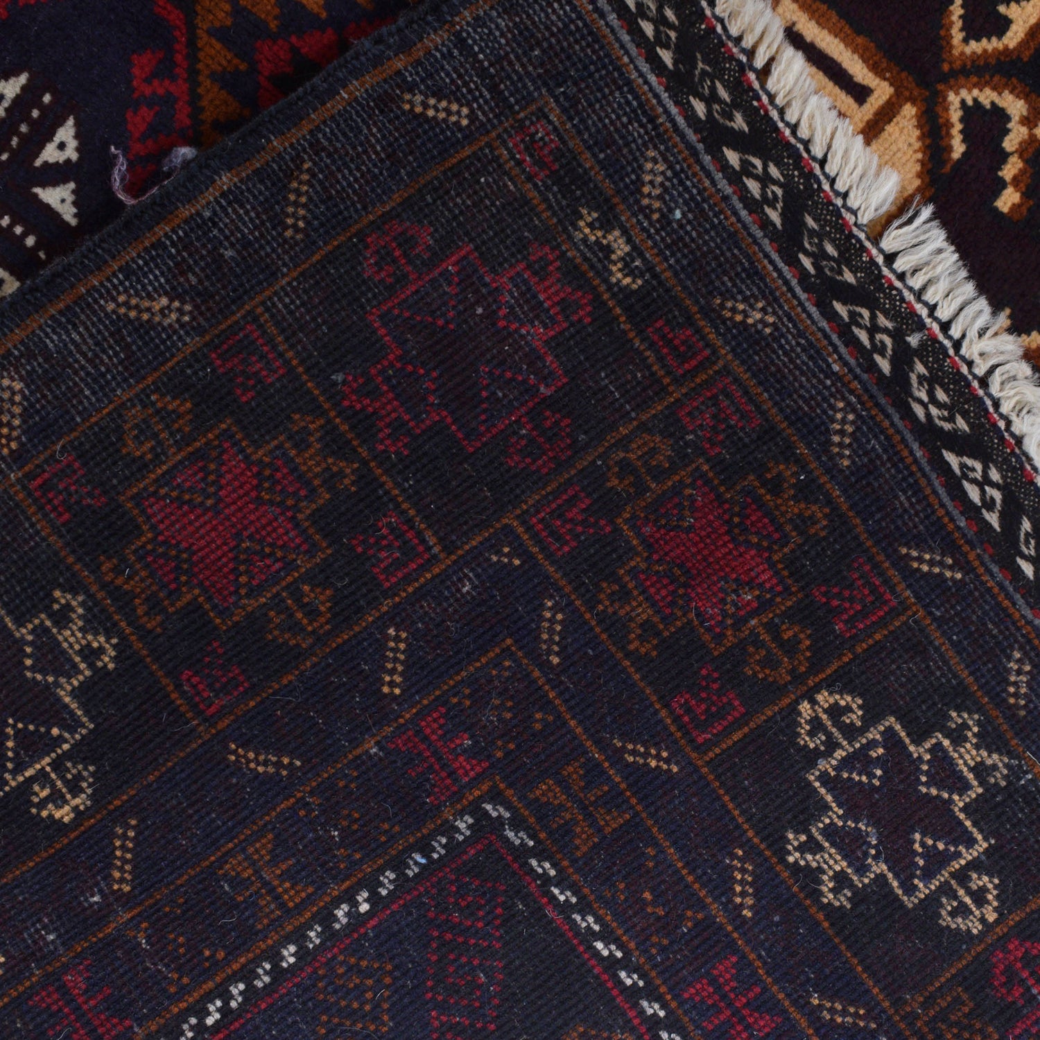 Baluchi Rug Handmade Multi Geometric 4x7 ft
