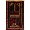 Baluchi Rug Handmade Multi Geometric 4x6 ft