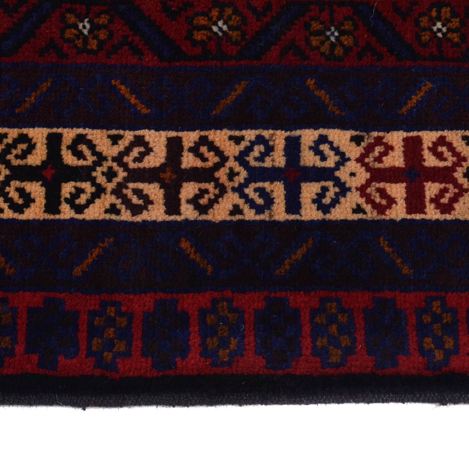 Baluchi Rug Handmade Multi Geometric 4x6 ft