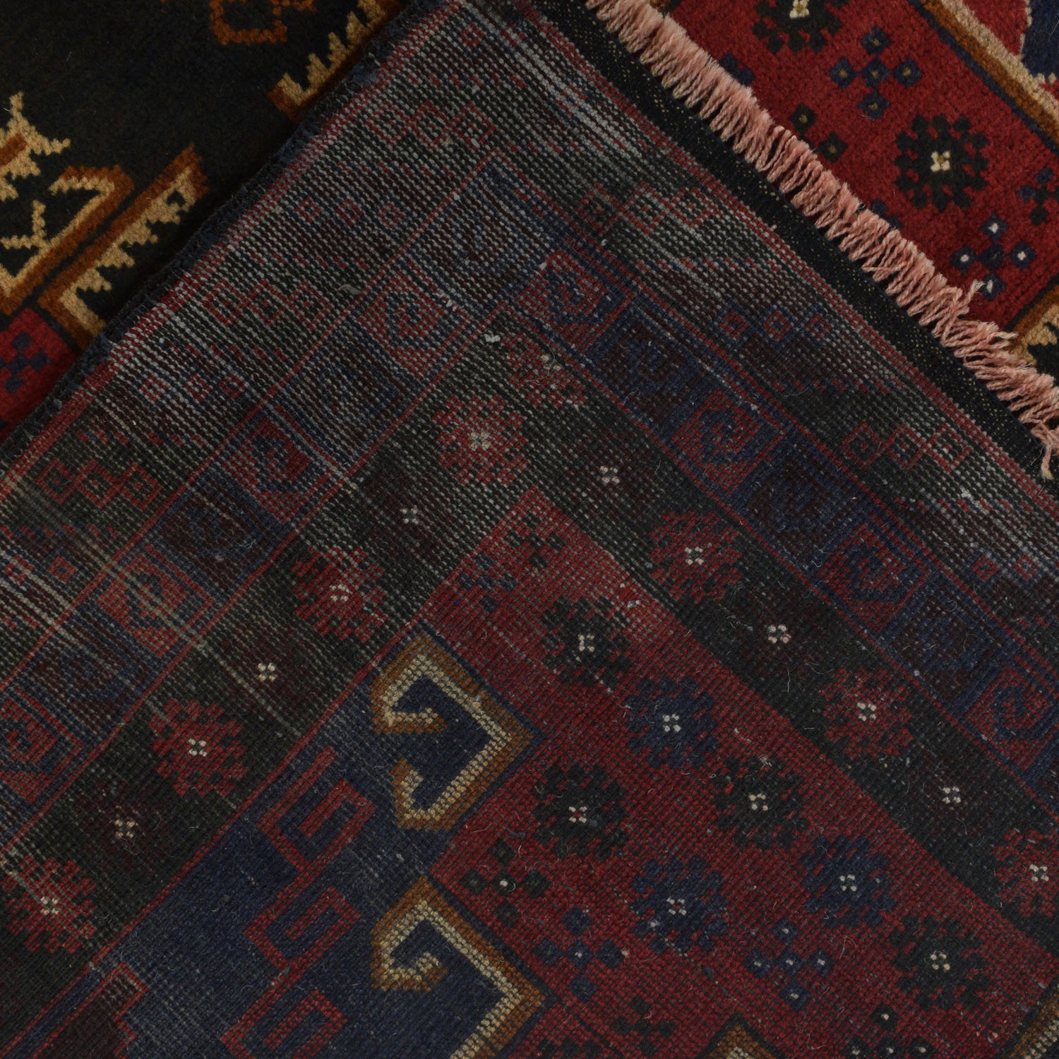Baluchi Rug Handmade Red Geometric 4x7 ft
