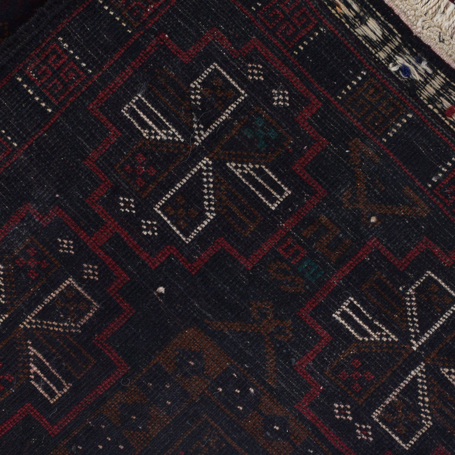 Baluchi Rug Handmade Multi Geometric 4x6 ft