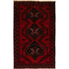Baluchi Rug Handmade Red Geometric 4x6 ft