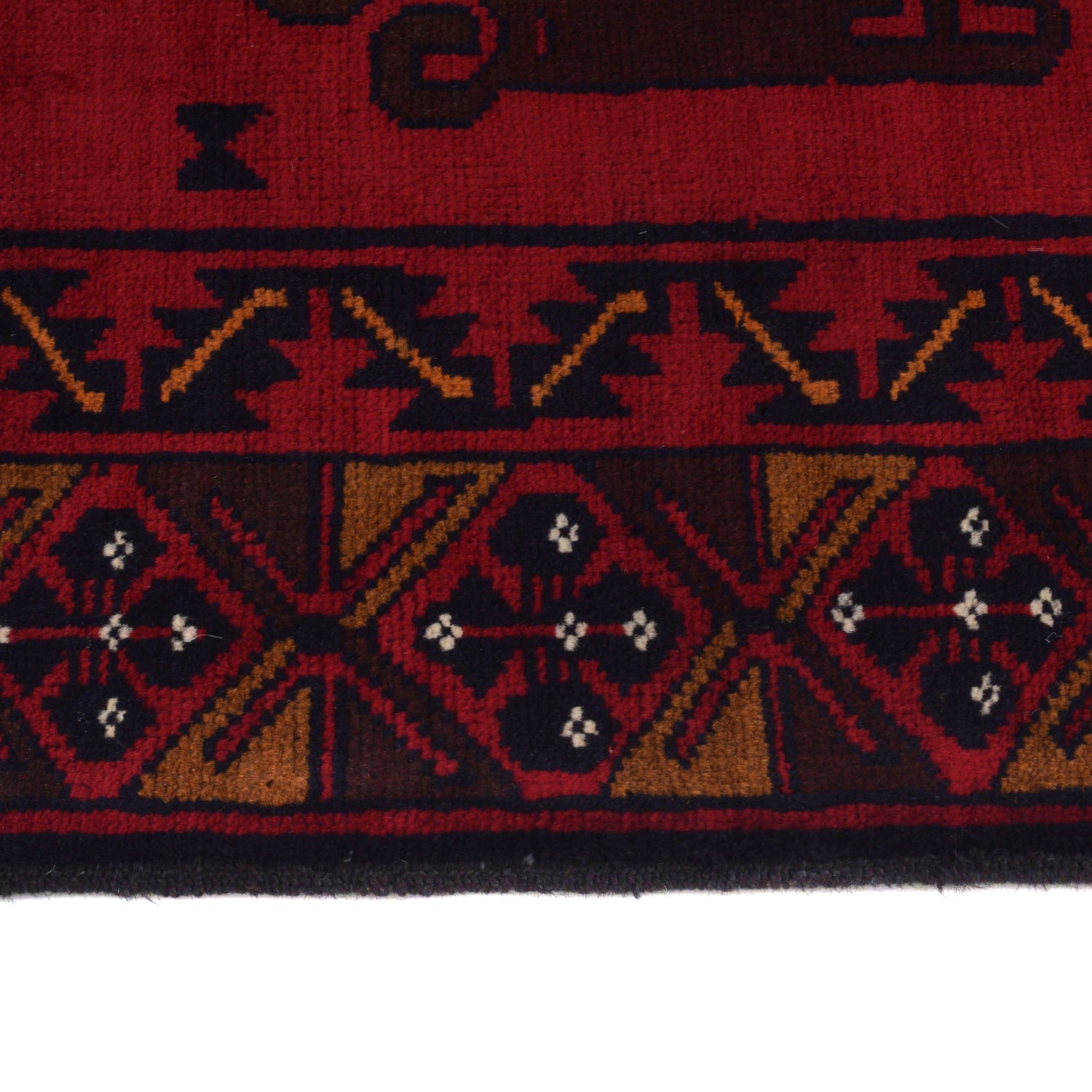 Baluchi Rug Handmade Red Geometric 4x6 ft