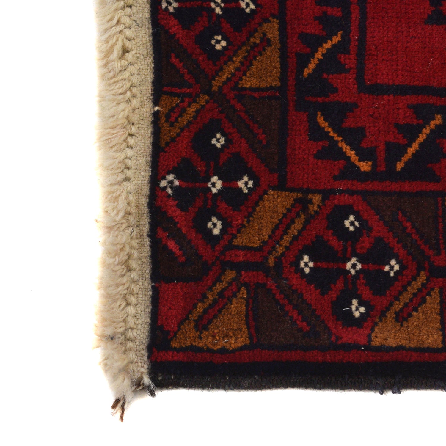 Baluchi Rug Handmade Red Geometric 4x6 ft