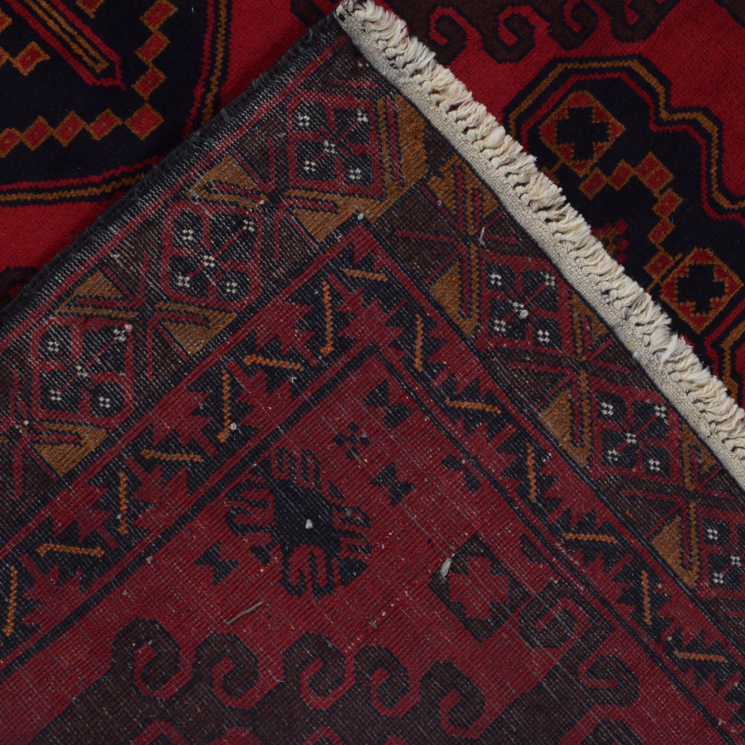 Baluchi Rug Handmade Red Geometric 4x6 ft