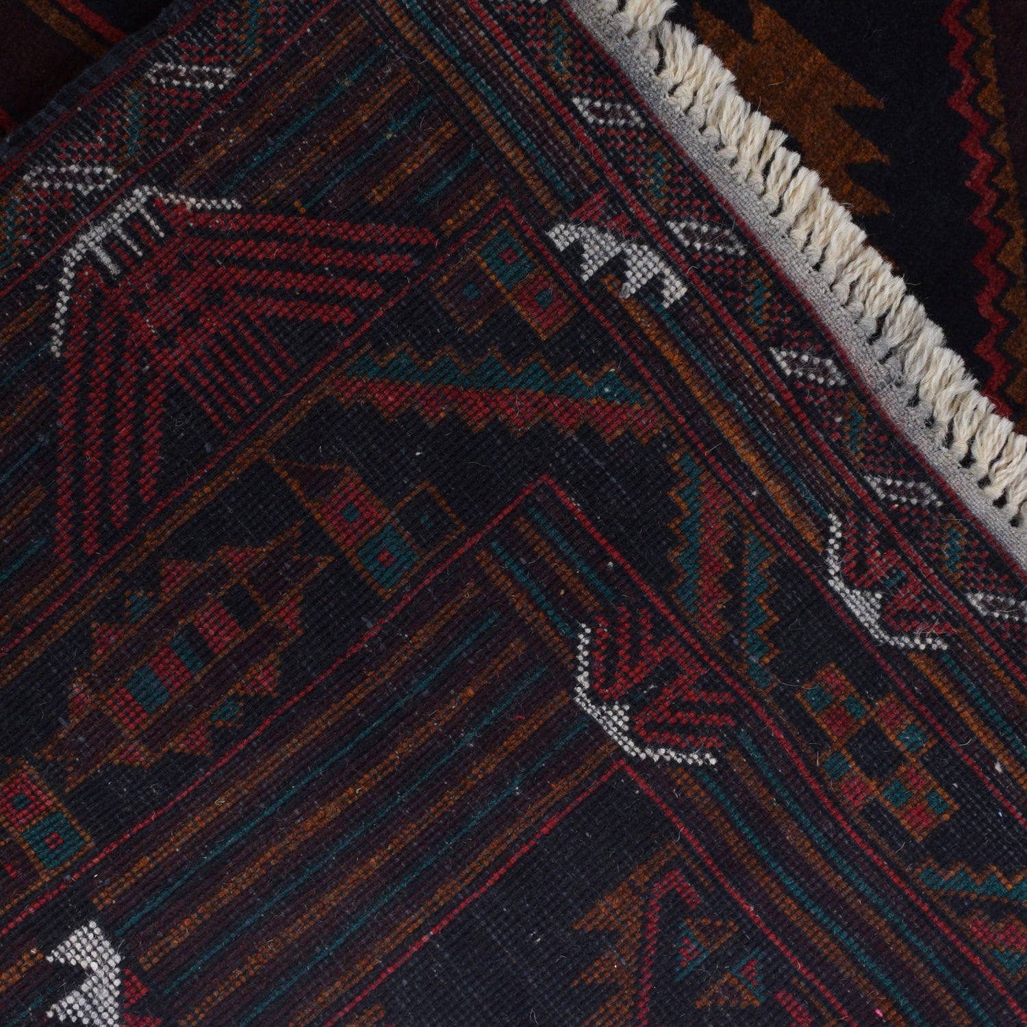 Baluchi Rug Handmade Multi Geometric 4x7 ft