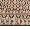 Soumak Kilim Area Rug Handmade White Floral 4x6 ft