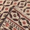 Soumak Kilim Area Rug Handmade White Floral 4x6 ft