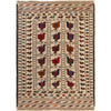 Soumak Kilim Area Rug Handmade White Pictorial 4x6 ft