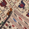 Soumak Kilim Area Rug Handmade White Pictorial 4x6 ft