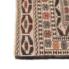 Soumak Kilim Area Rug Handmade White Floral 4x6 ft