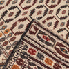 Soumak Kilim Area Rug Handmade White Floral 4x6 ft
