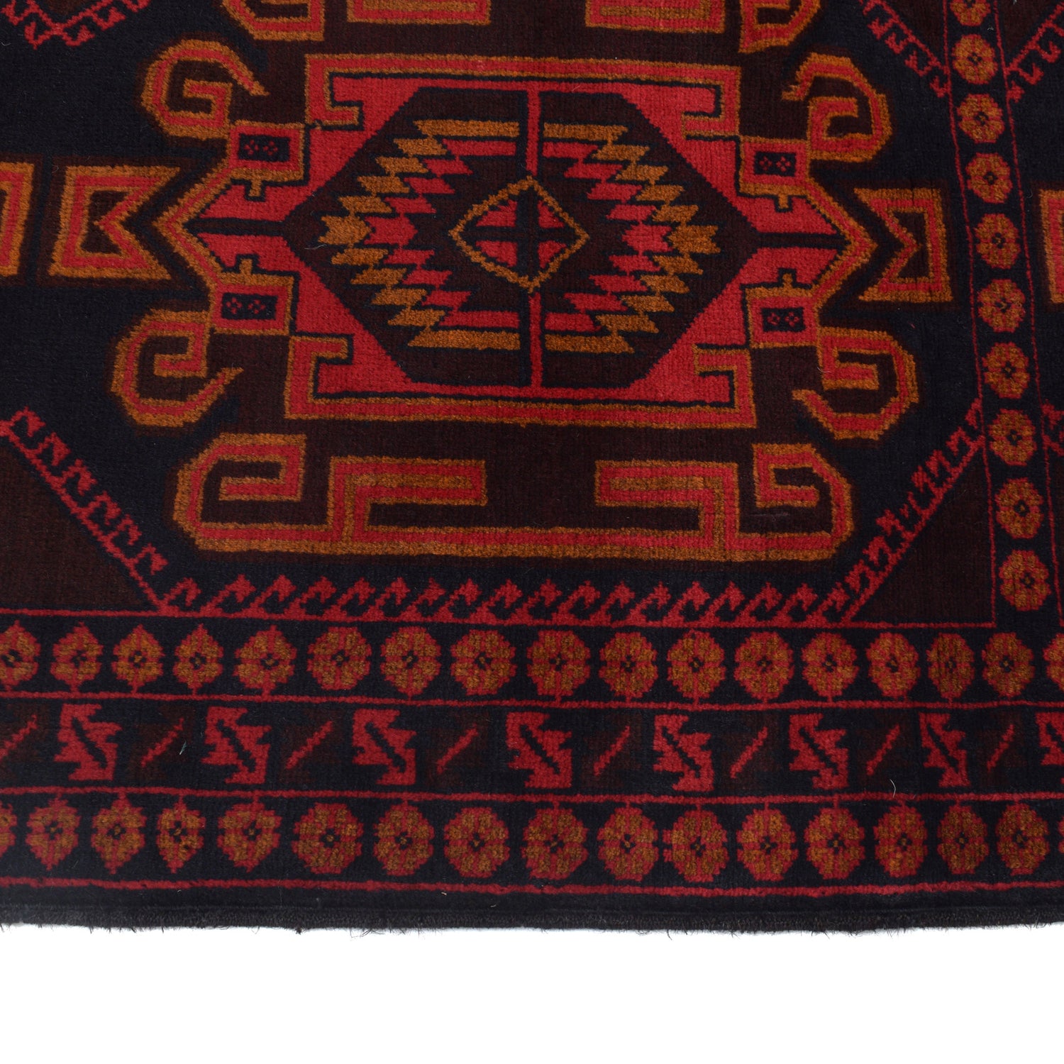 Baluchi Rug Handmade Multi Geometric 4x7 ft