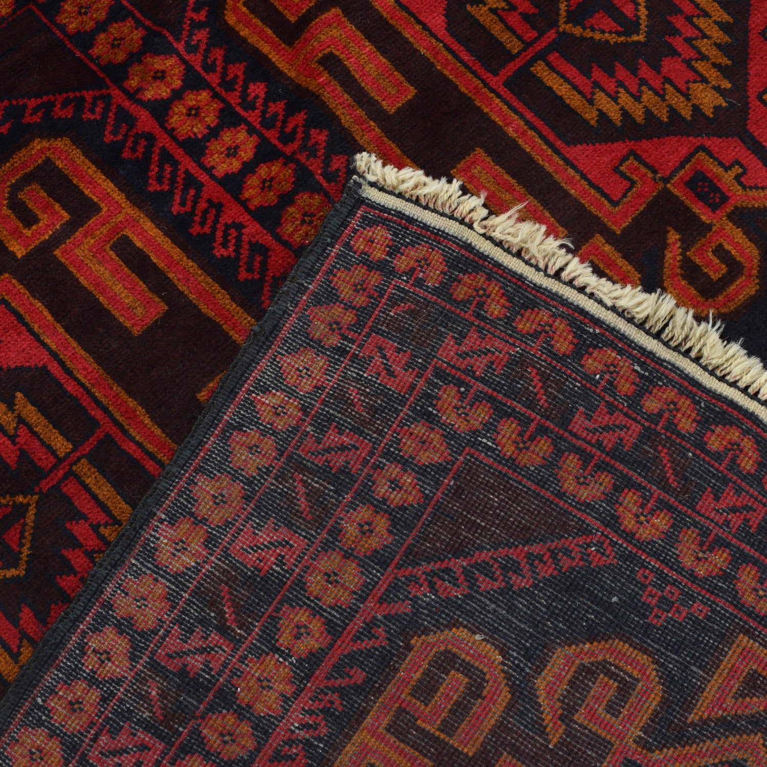 Baluchi Rug Handmade Multi Geometric 4x7 ft