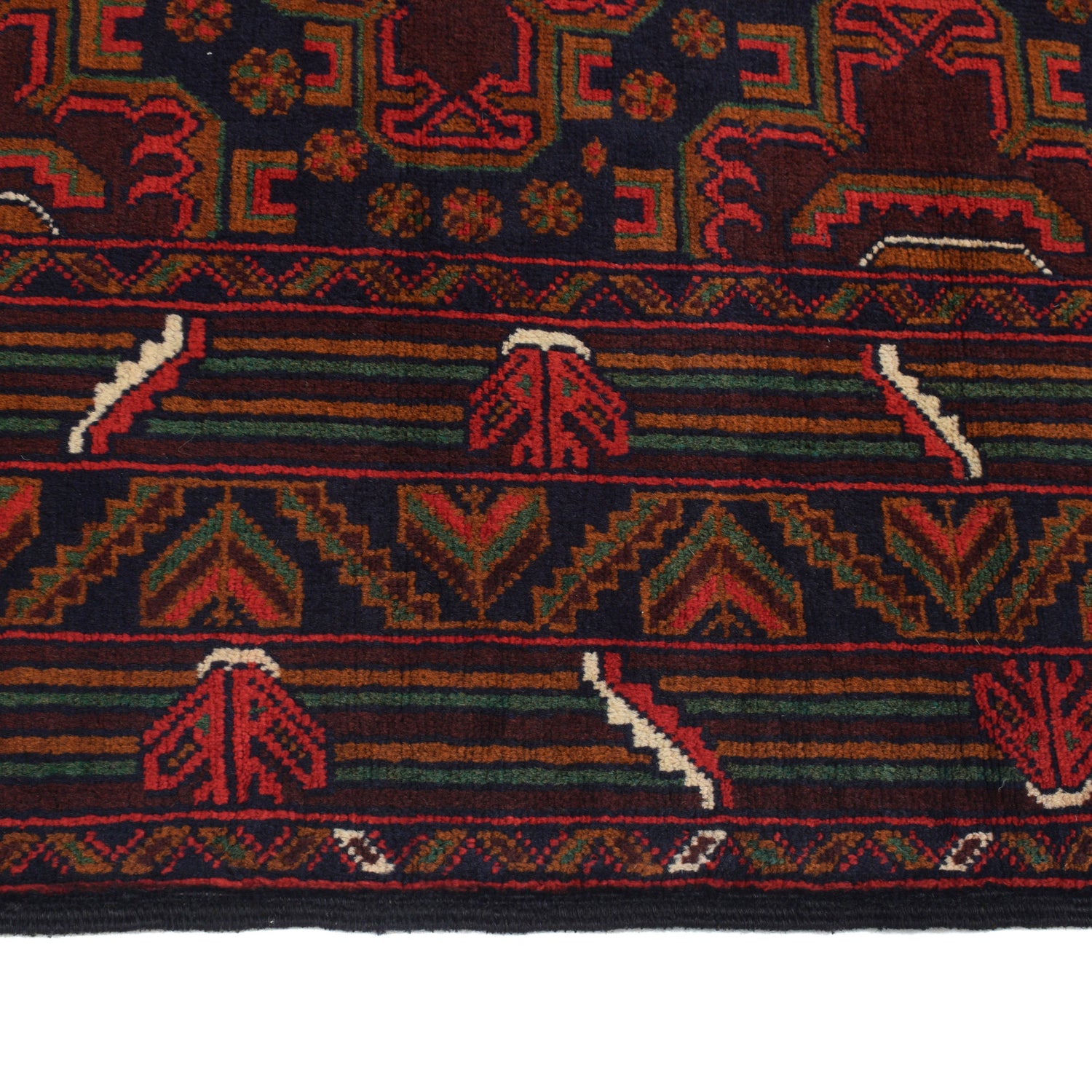 Baluchi Rug Handmade Multi Geometric 4x6 ft
