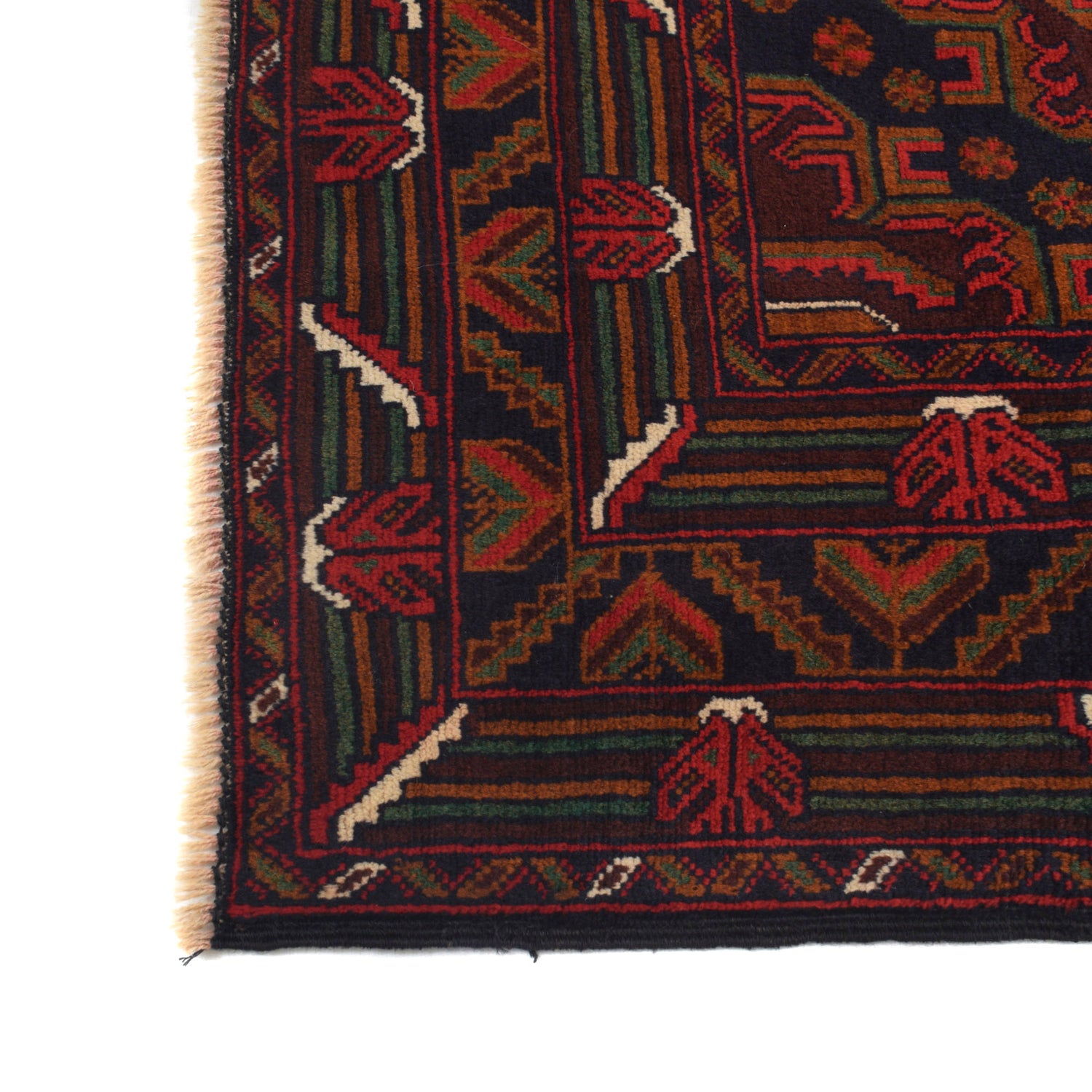 Baluchi Rug Handmade Multi Geometric 4x6 ft