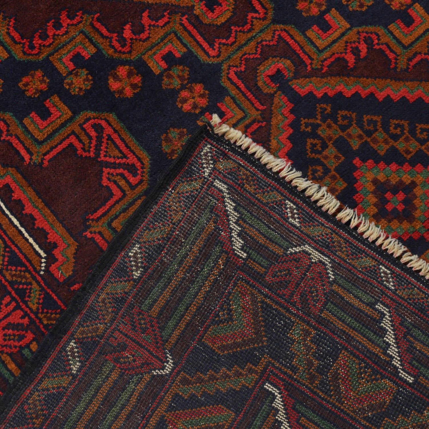 Baluchi Rug Handmade Multi Geometric 4x6 ft