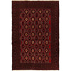 Baluchi Rug Handmade Red Geometric 4x6 ft