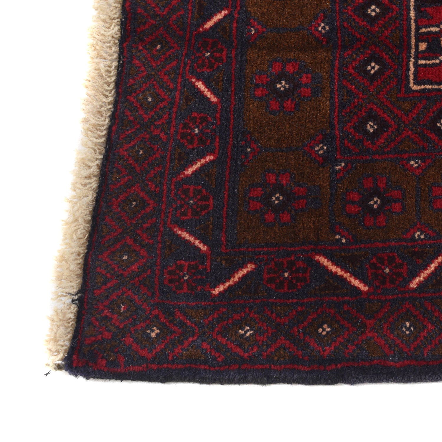 Baluchi Rug Handmade Red Geometric 4x6 ft