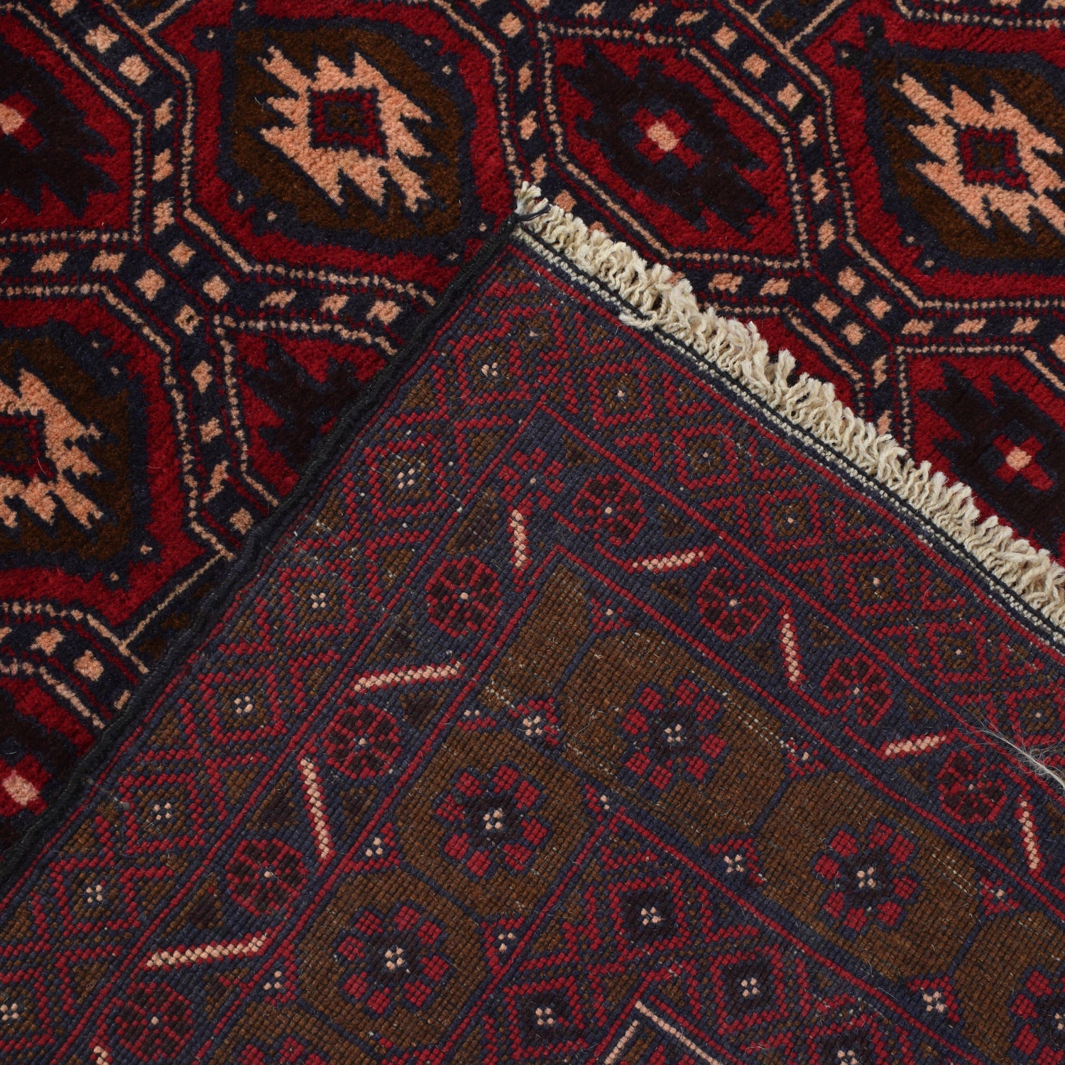 Baluchi Rug Handmade Red Geometric 4x6 ft
