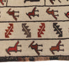 Soumak Kilim Area Rug Handmade White Pictorial 4x6 ft