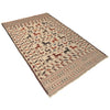 Soumak Kilim Area Rug Handmade White Pictorial 4x6 ft