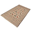 Soumak Kilim Area Rug Handmade White Pictorial 4x6 ft