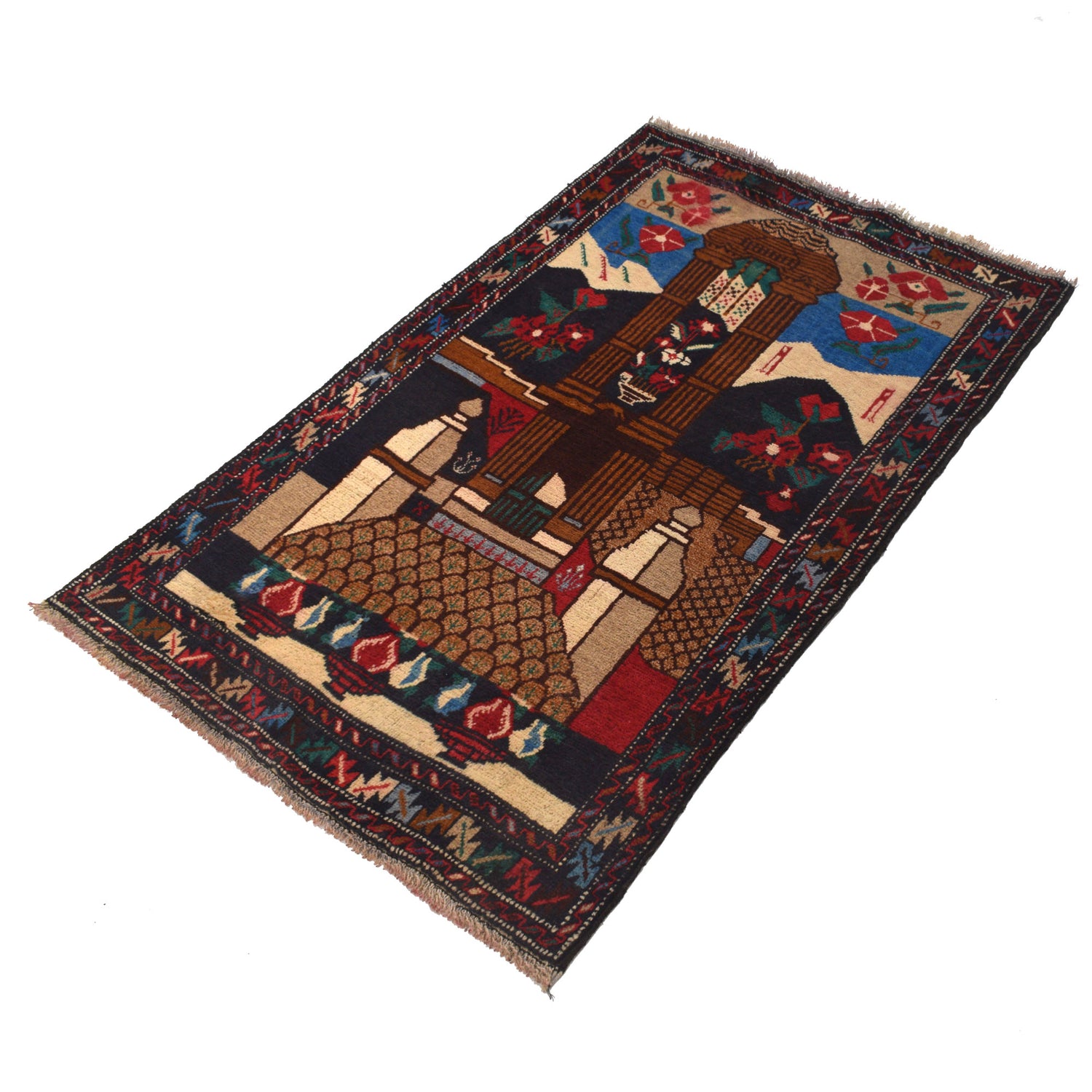 Pictorial Rug Handmade Multi Design