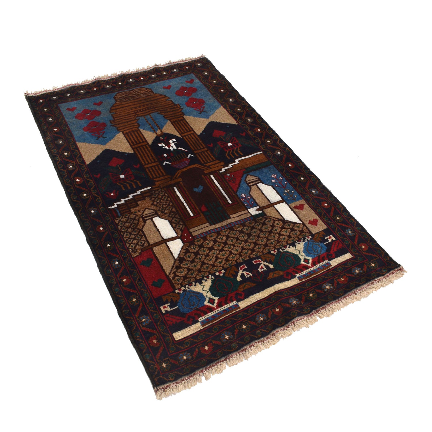 Pictorial Rug Handmade Multi Design