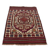 Saghari Kilim Area Rug Handmade Beige Floral 3x5 ft