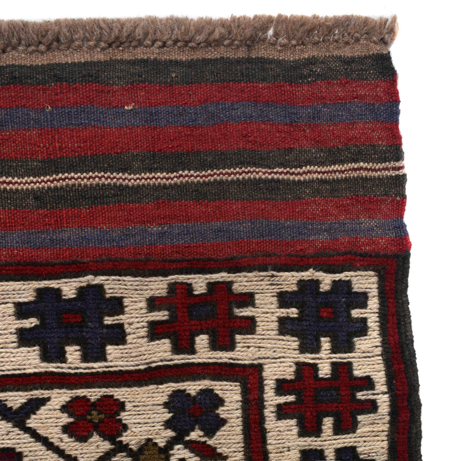 Saghari Kilim Area Rug Handmade Beige Floral 3x5 ft