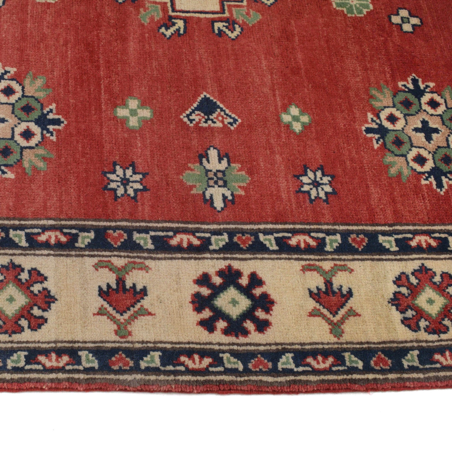 Kazak Rug Handmade Red Medallion 4x7 ft