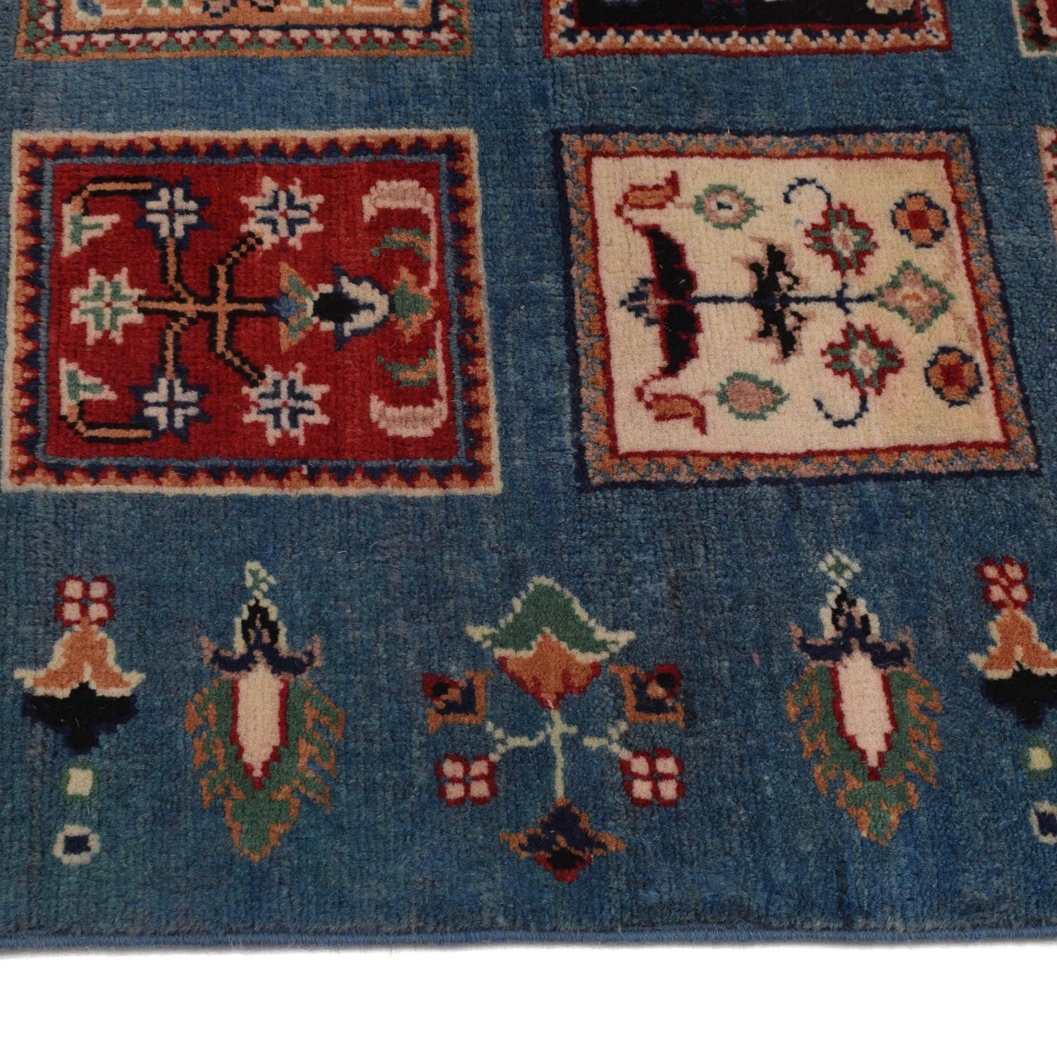 Bakhtiar Area Rug Handmade Blue Medallion 4x6 ft