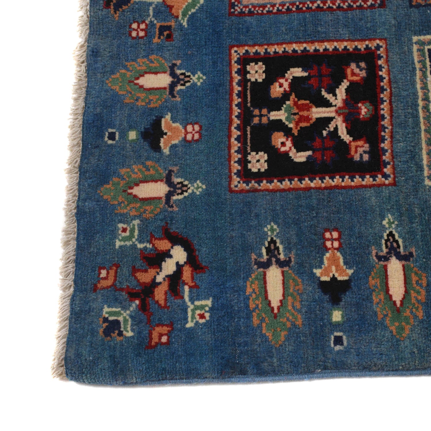 Bakhtiar Area Rug Handmade Blue Medallion 4x6 ft