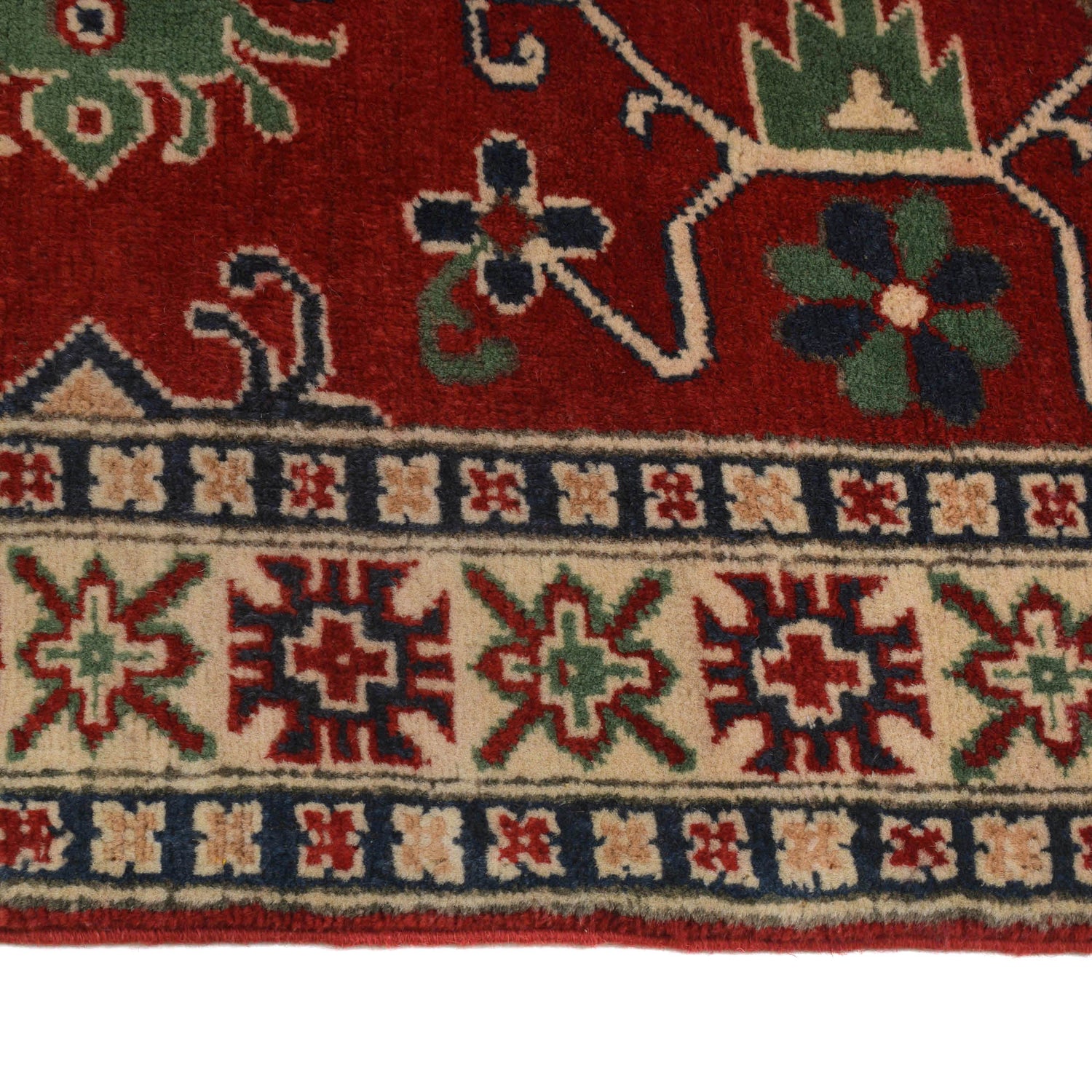 Kazak Rug Handmade Red Medallion 3x5 ft