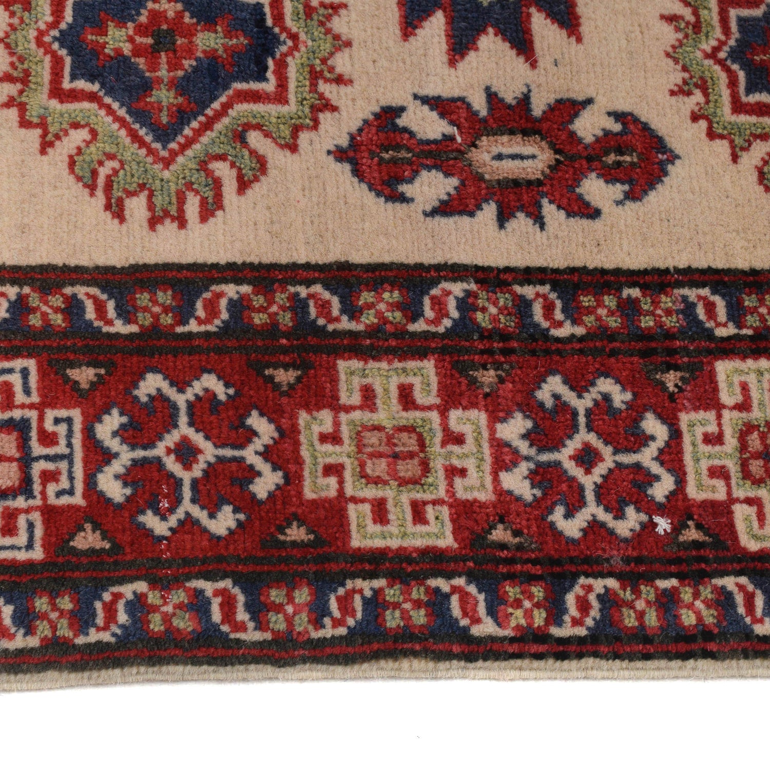 Kazak Rug Handmade Ivory Medallion 3x5 ft