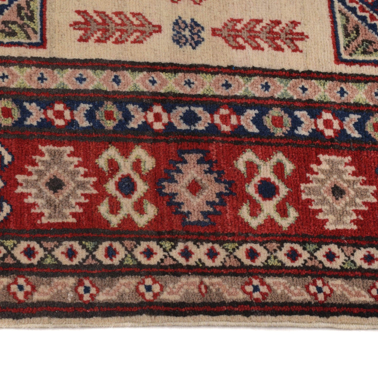 Kazak Rug Handmade Ivory Medallion 3x5 ft