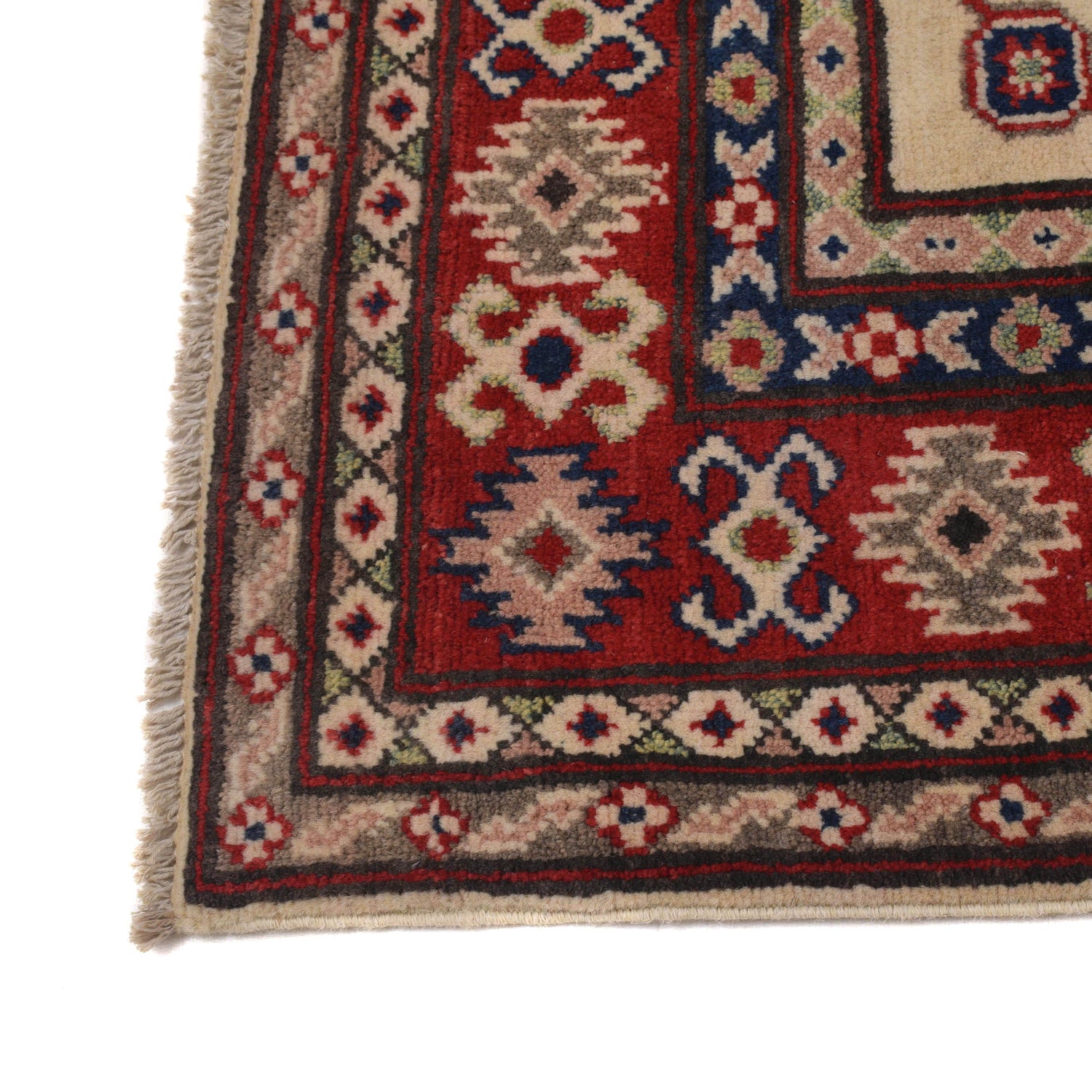 Kazak Rug Handmade Ivory Medallion 3x5 ft