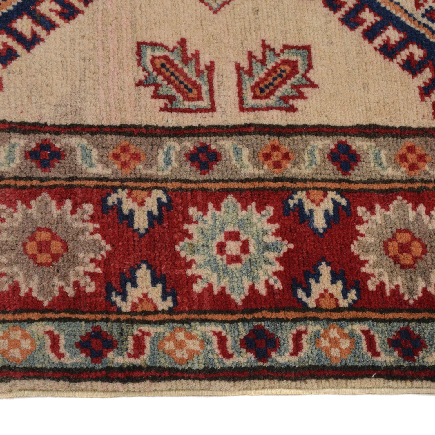 Kazak Rug Handmade Ivory Medallion 3x5 ft
