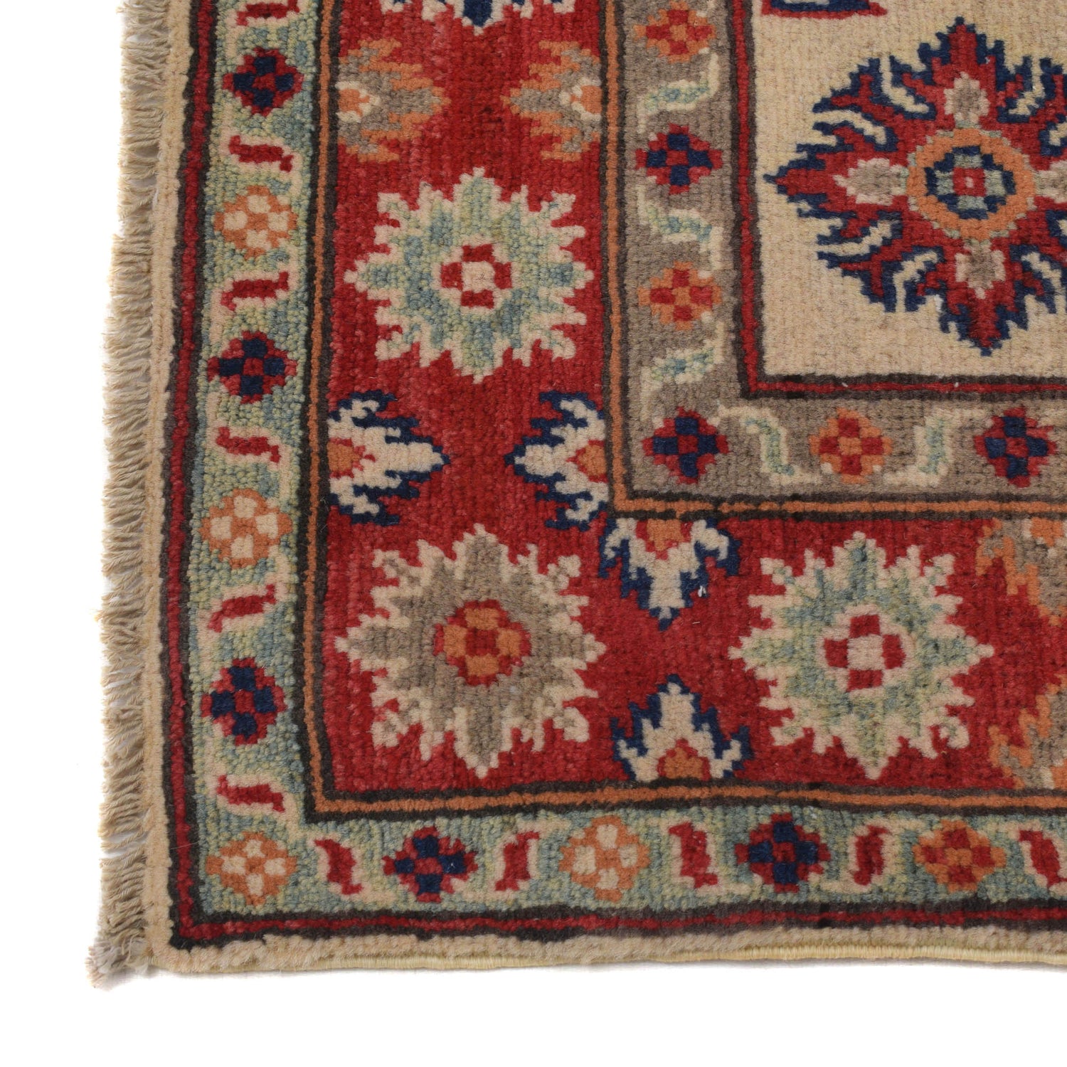 Kazak Rug Handmade Ivory Medallion 3x5 ft