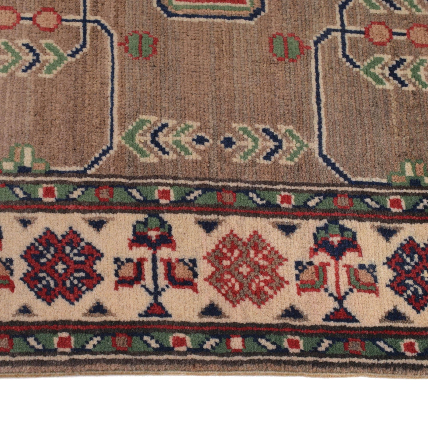 Kazak Rug Handmade Gray Medallion 3x5 ft