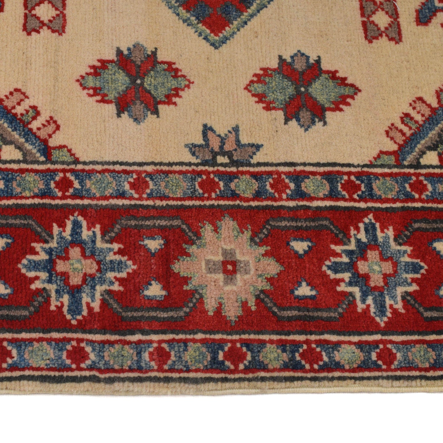 Kazak Rug Handmade Ivory Medallion 3x5 ft