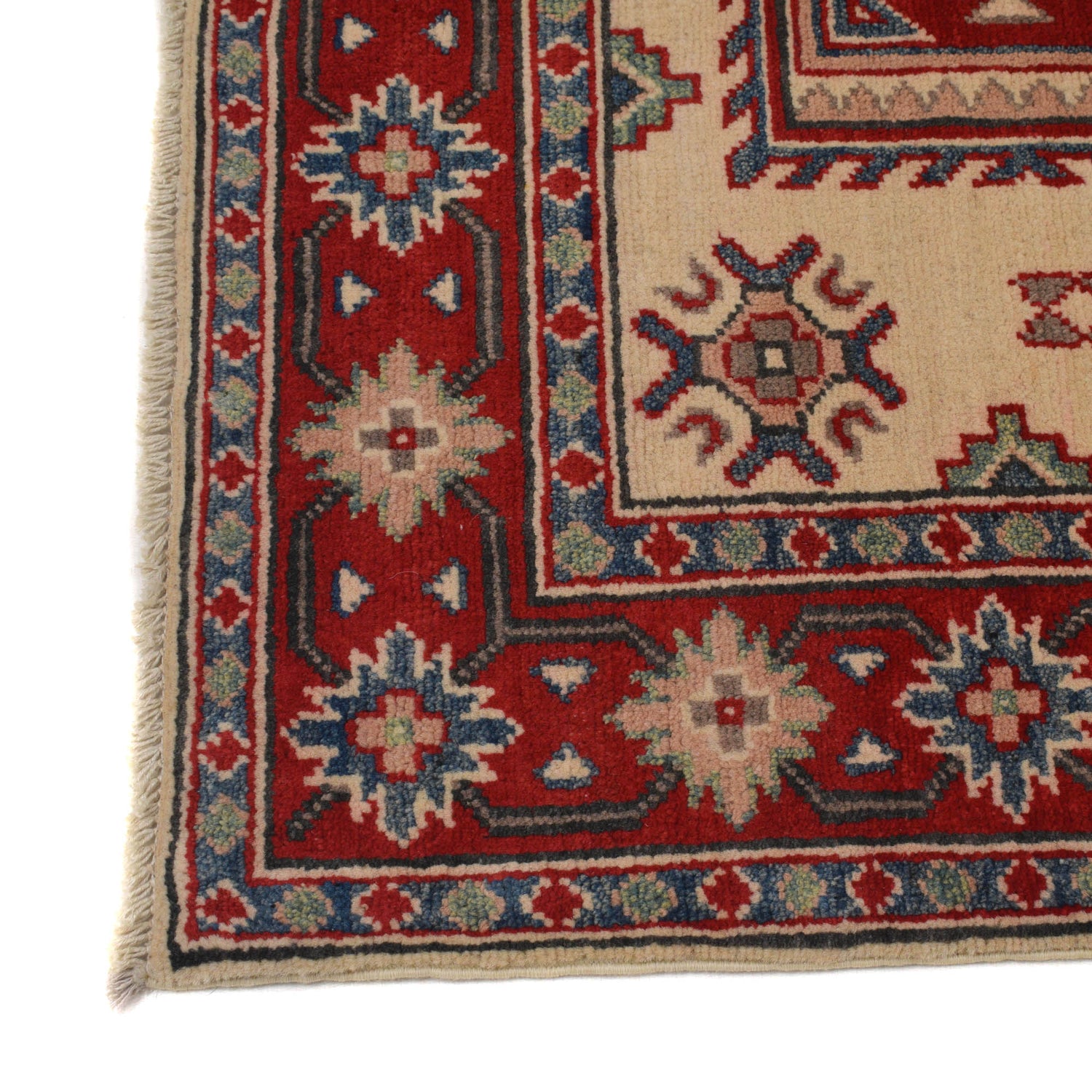 Kazak Rug Handmade Ivory Medallion 3x5 ft