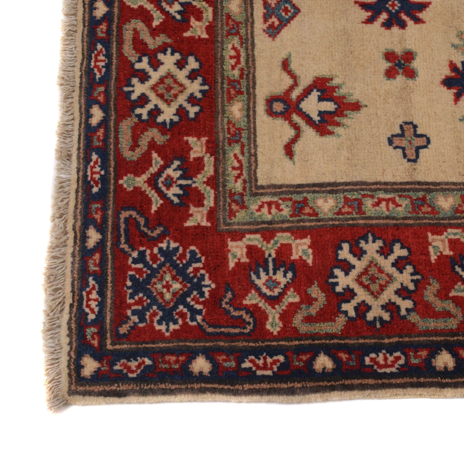 Kazak Rug Handmade Ivory Medallion 3x5 ft