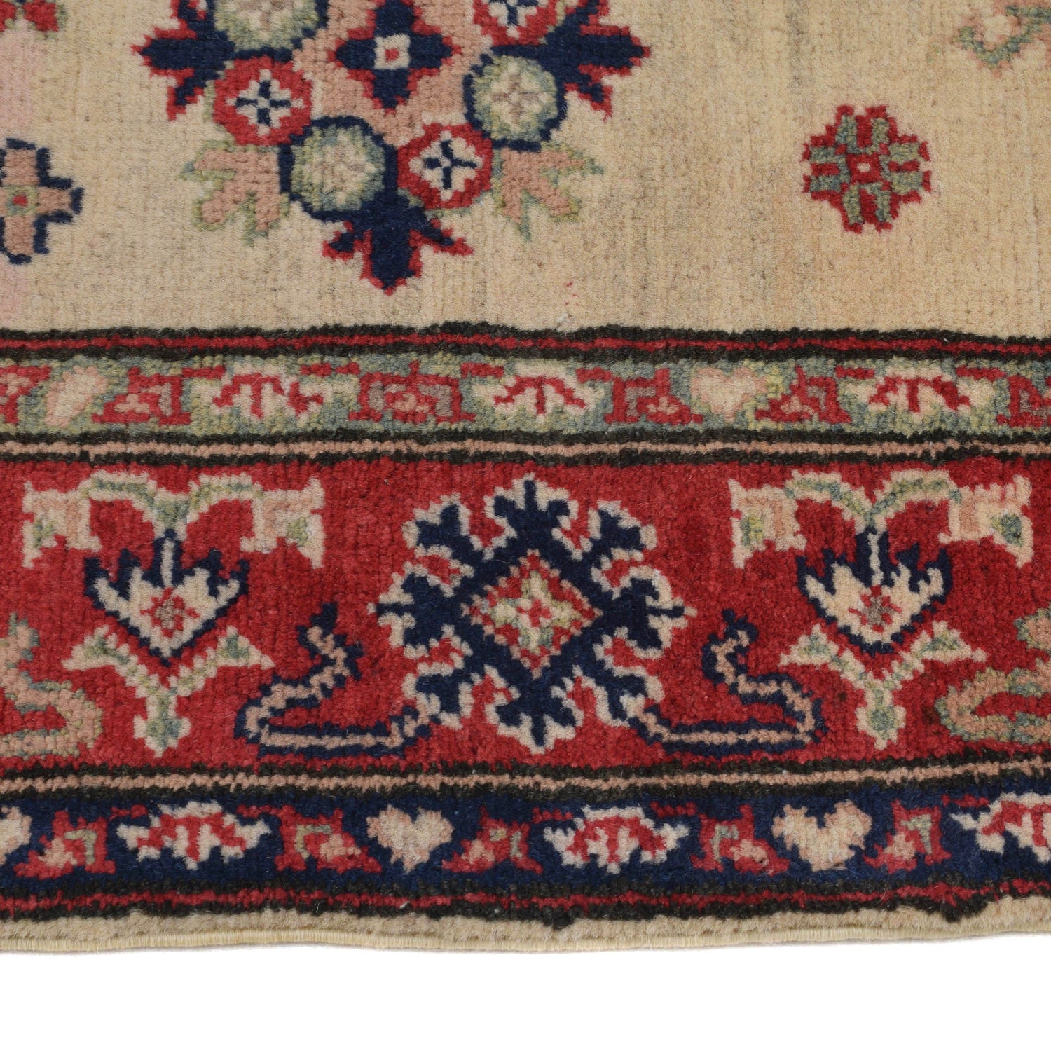 Kazak Rug Handmade Ivory Medallion 3x5 ft
